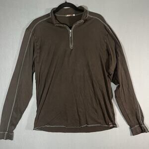 Agave Lux Mens Brown Medium 1/4 Zip Supima Cotton Long Sleeve Shirt Aspen‎